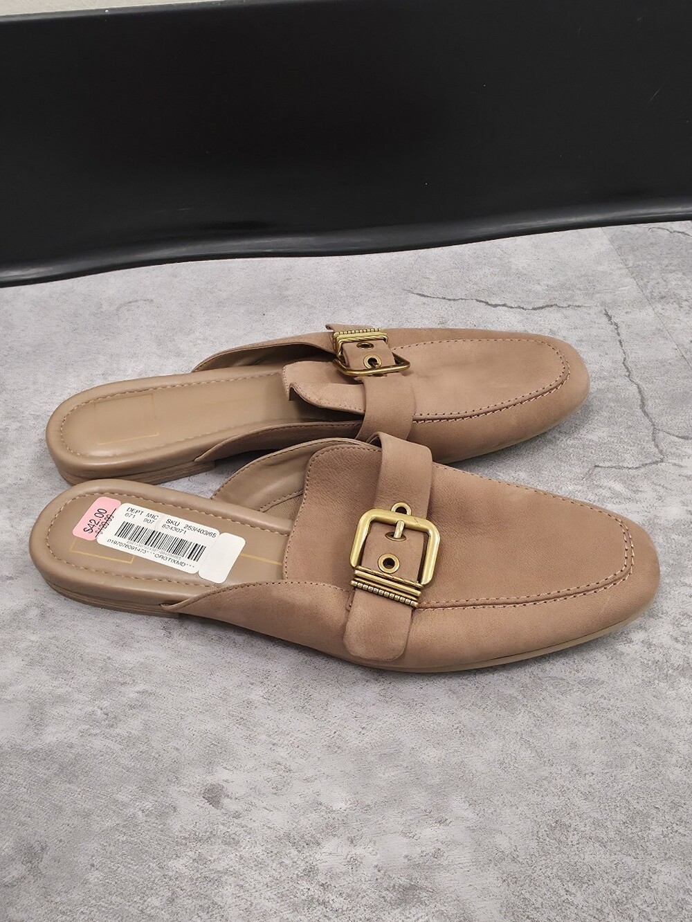 Dolce Vita Santel Buckled Loafer Mule, 9.5, Tan